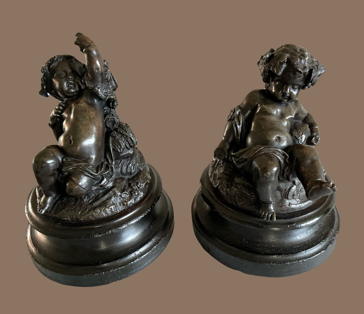 A Pair Of Putti Or Cherubs In Regula From The Napoleon III Period