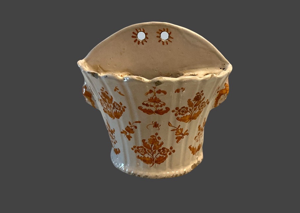 18th-century Earthenware Flower Vase From Moutiers 