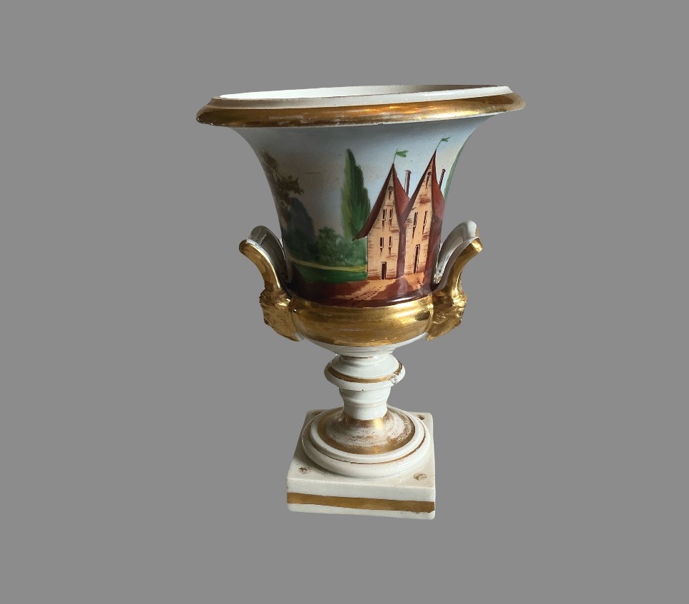 Paire de vases Medicis , en porcelaine vieux Paris , XIX  ième -photo-2