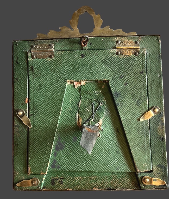 Early 19th-century Empire-style Bronze Frame With A Round Opening.-photo-4