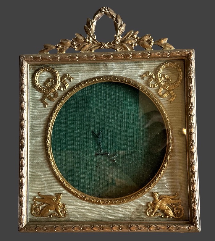 Early 19th-century Empire-style Bronze Frame With A Round Opening.