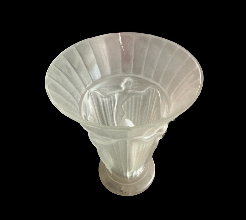 Pair Of Art Deco Glass Lamps -photo-2
