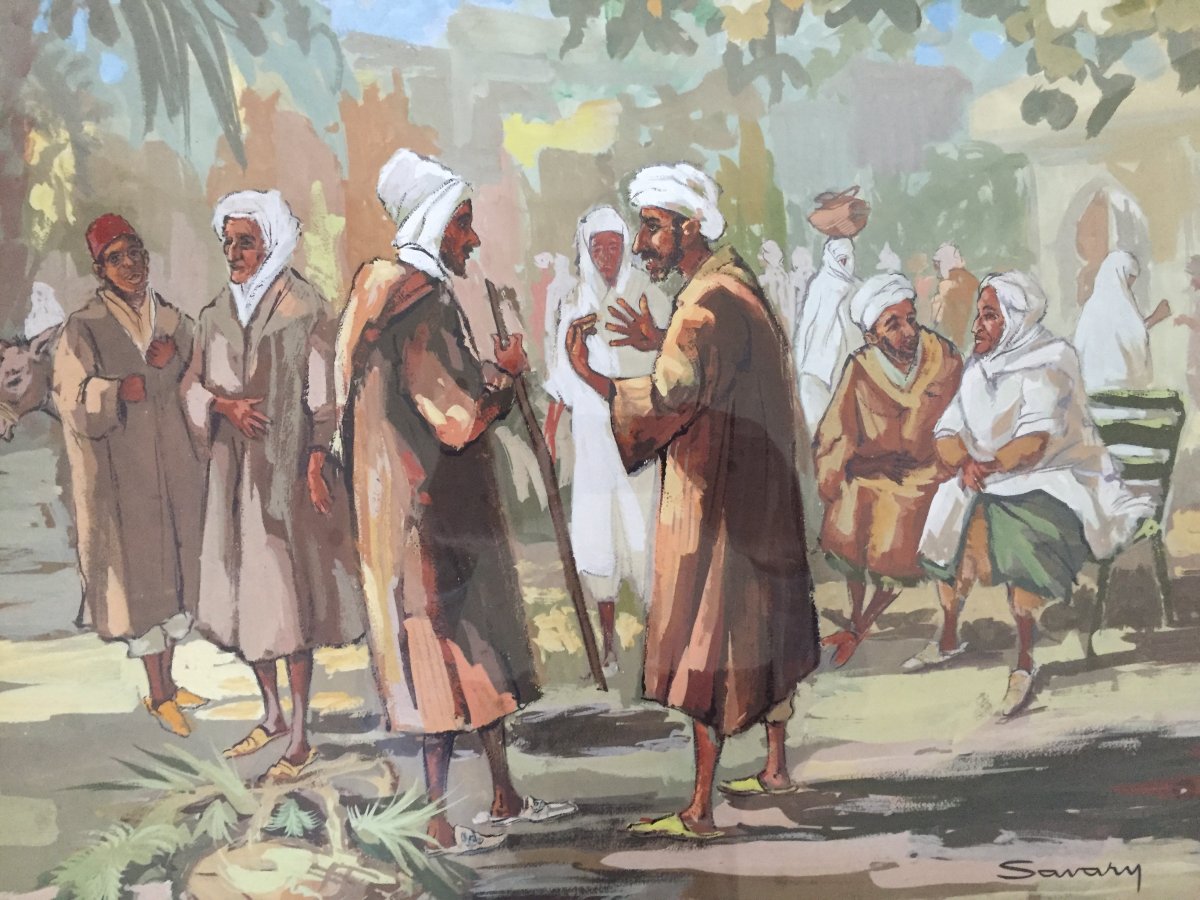 Orientalist Gouache Signed Savary