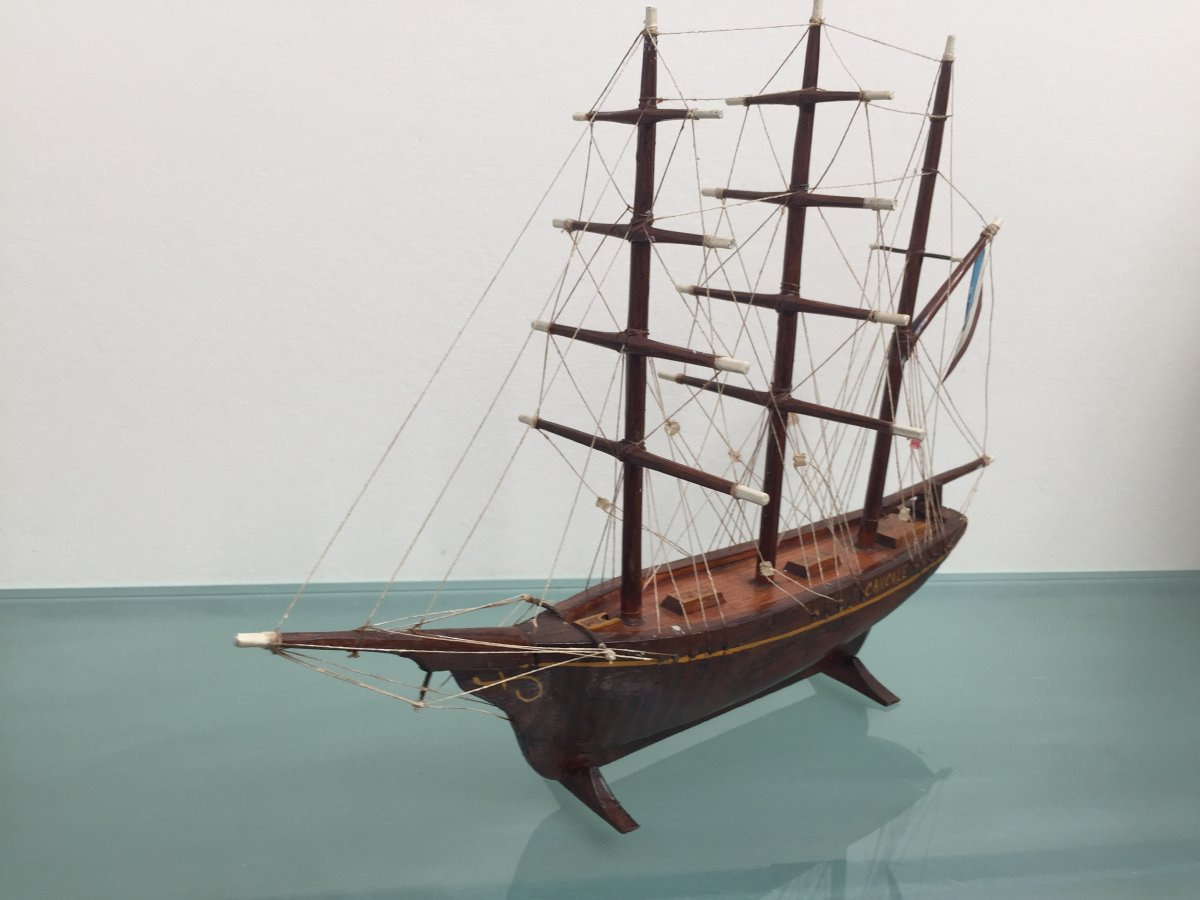 Model Of A Three Masted Barque Sailboat-photo-2