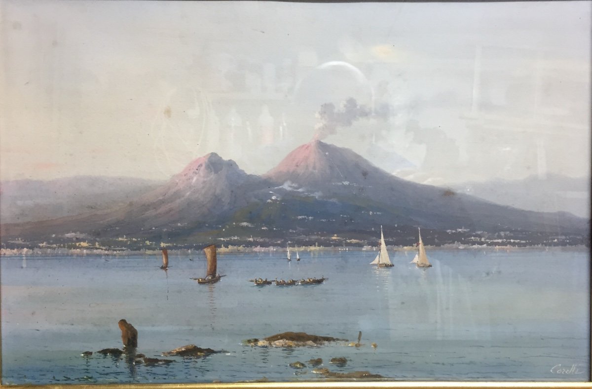 Neapolitan Gouache Signed Corelli XIX