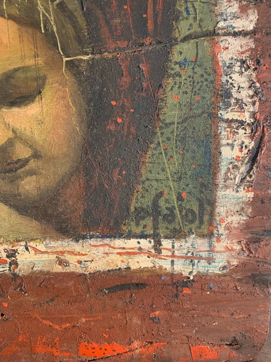 Peinture religieuse ,Icône Vierge à l'enfant -photo-1
