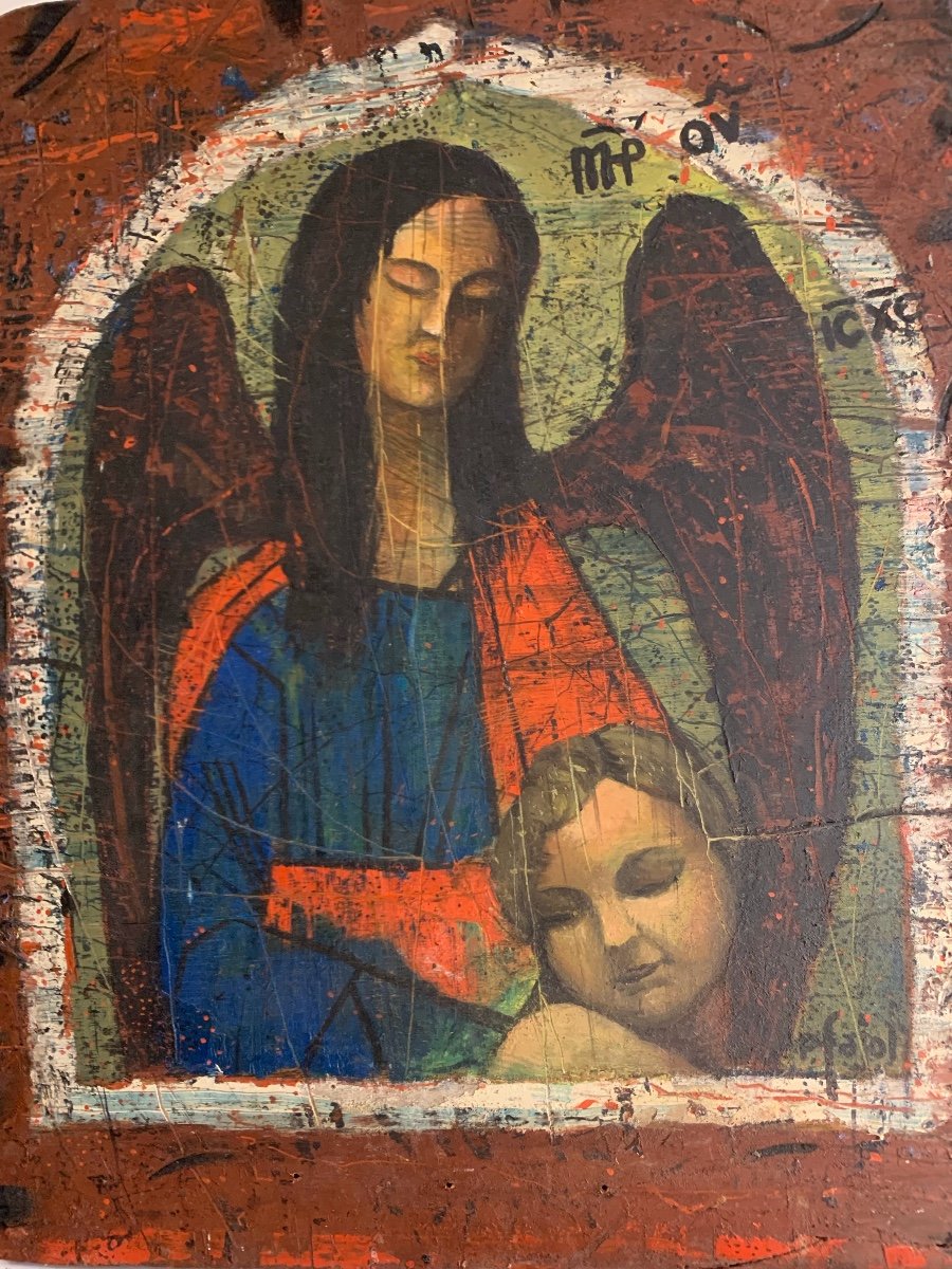Religious Painting, Madonna And Child Icon