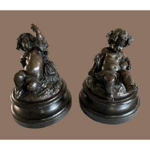 A Pair Of Putti Or Cherubs In Regula From The Napoleon III Period