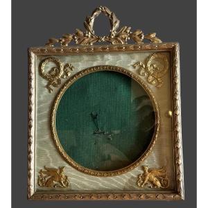 Early 19th-century Empire-style Bronze Frame With A Round Opening.