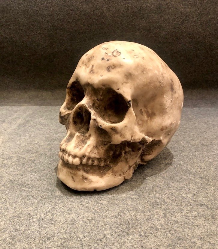 Sculpture Of A Marble Skull, 20th Century