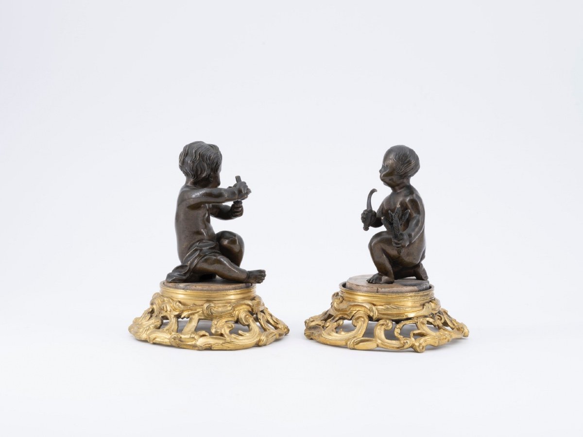 Paire De Bronzes Décoratifs, XIXe Siècle -photo-4