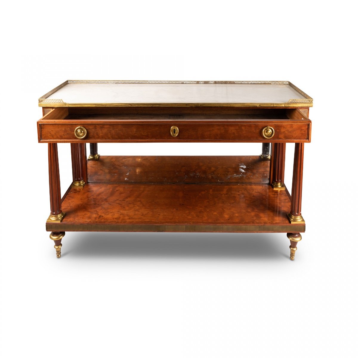 Mahogany And Marble Serving Cart, Directoire Period-photo-4