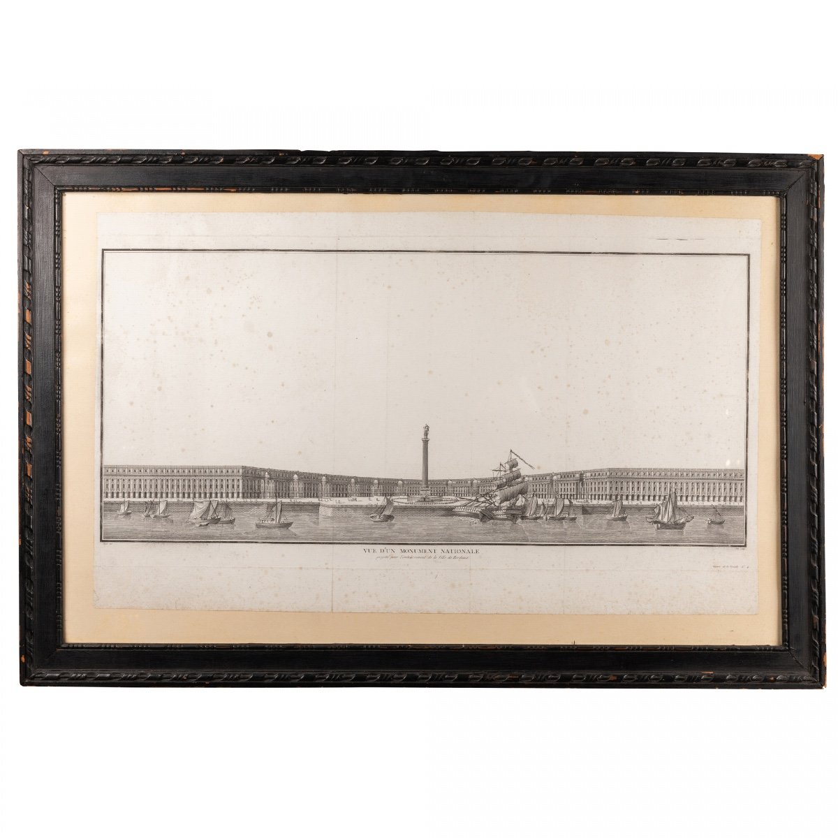 Original Engraving Of An Architectural Project For Bordeaux, Late 18th Century