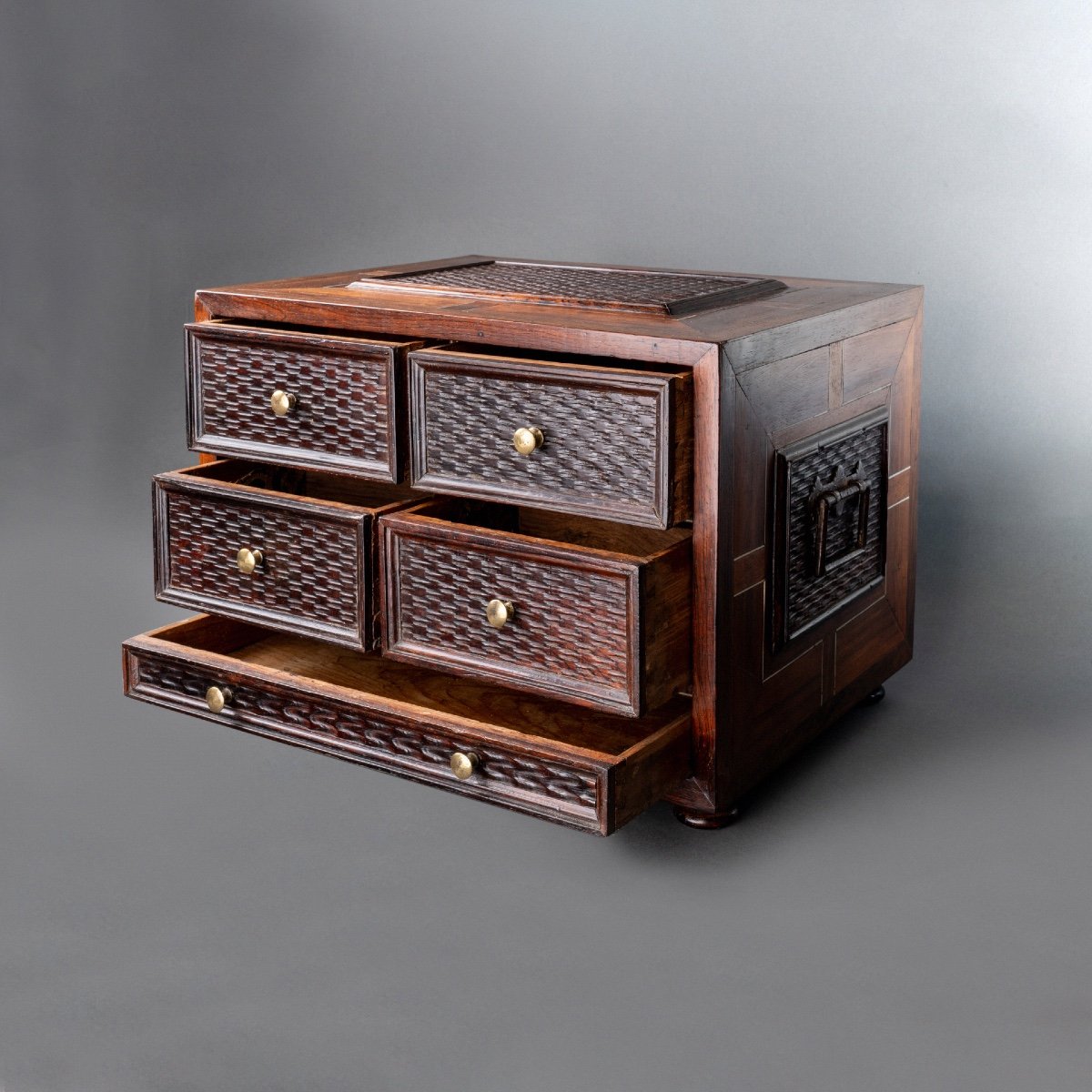Small Walnut Cabinet. Germany, Late 17th Century-photo-3