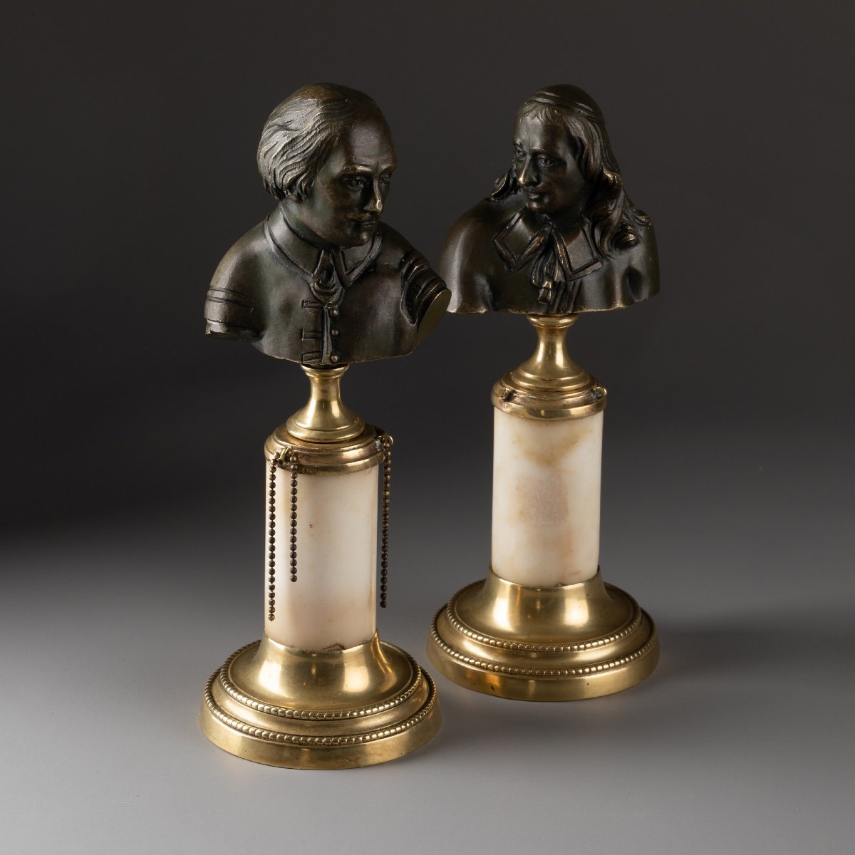 Busts Of Nicolas Fouquet And Cardinal Mazarin, 18th Century-photo-2