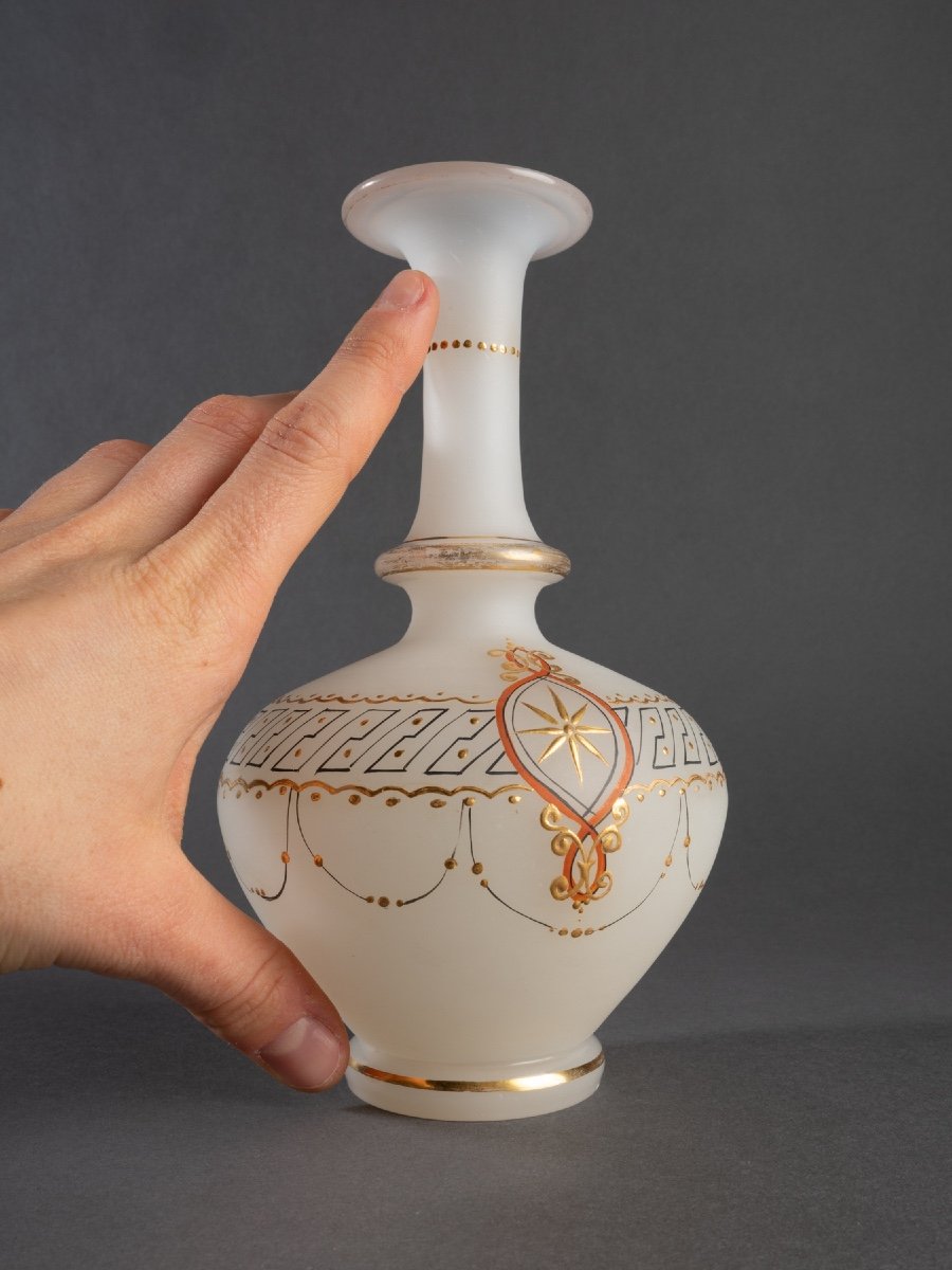 Vase In Opaline « pâte De Riz », 19th Century-photo-3