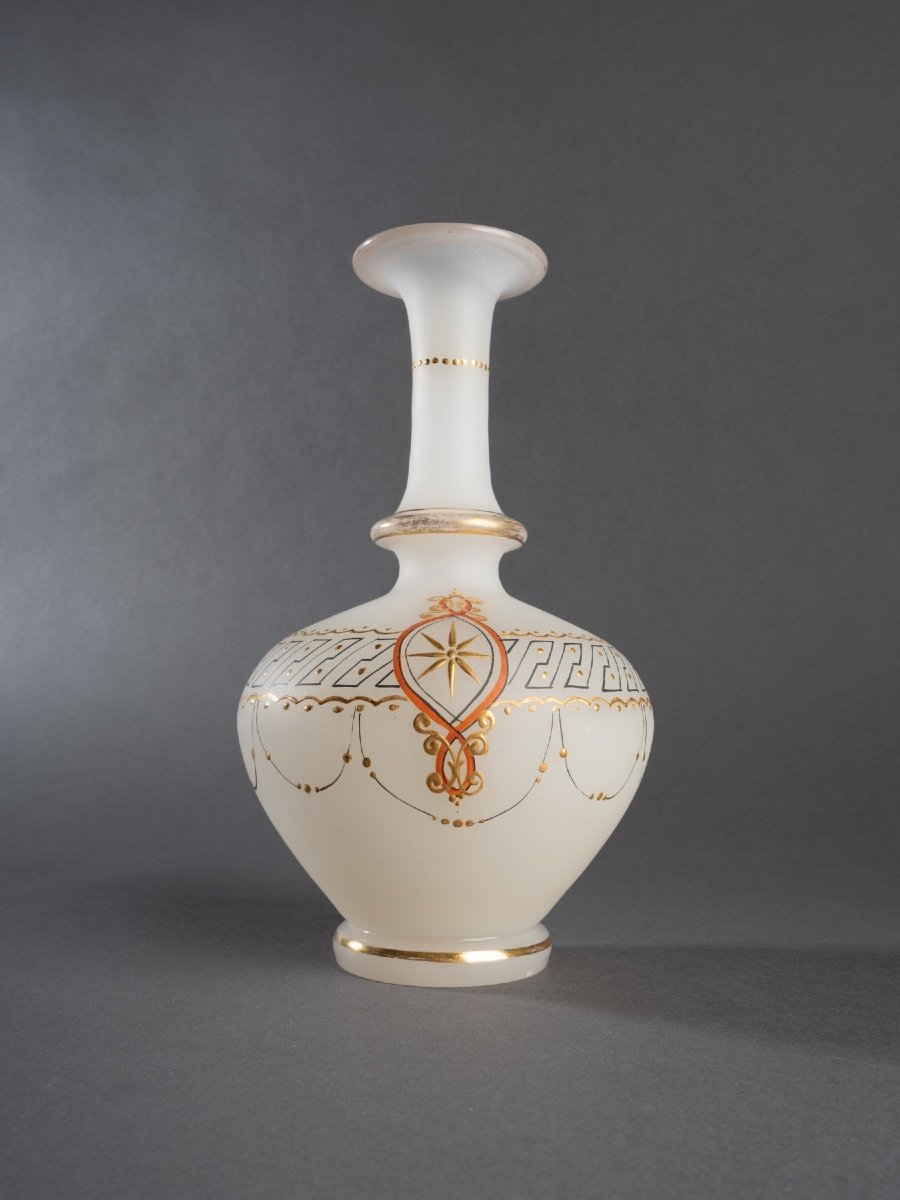 Vase In Opaline « pâte De Riz », 19th Century