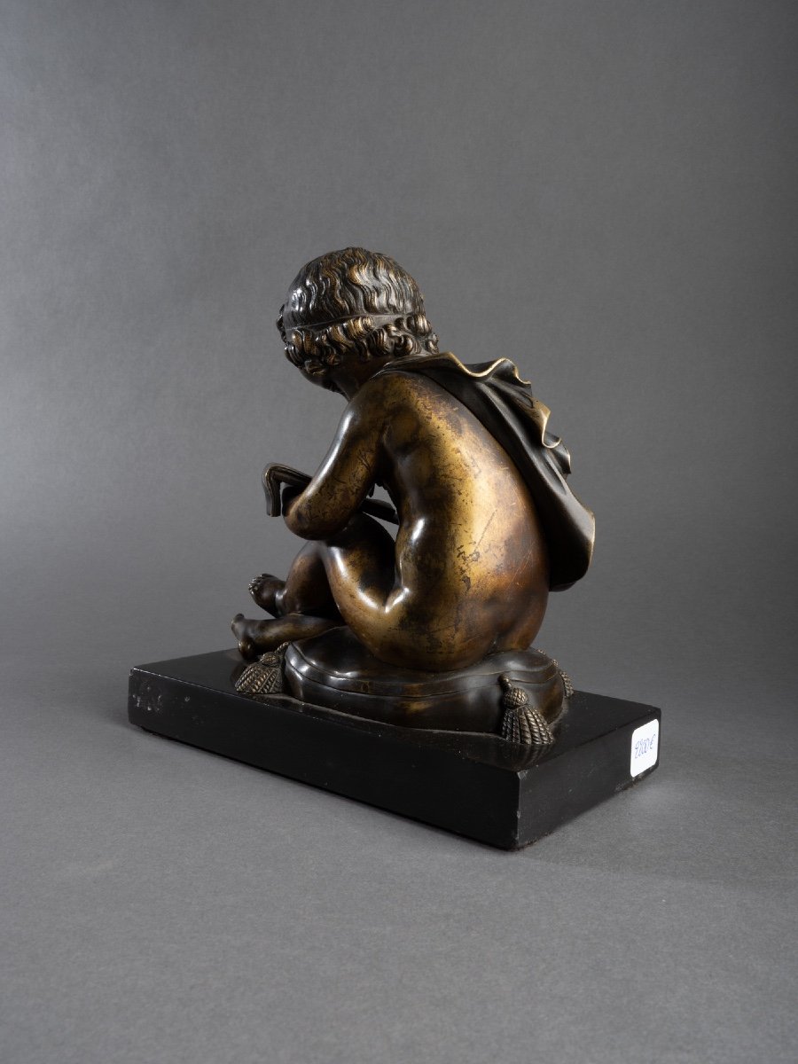 Bronze Figurant L’allégorie De La Géométrie, XIXe Siècle -photo-2