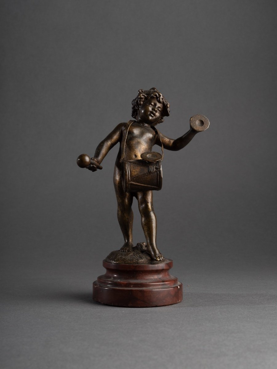 Bronze Of A Musician Putto, Auguste Moreau (1834 - 1917)