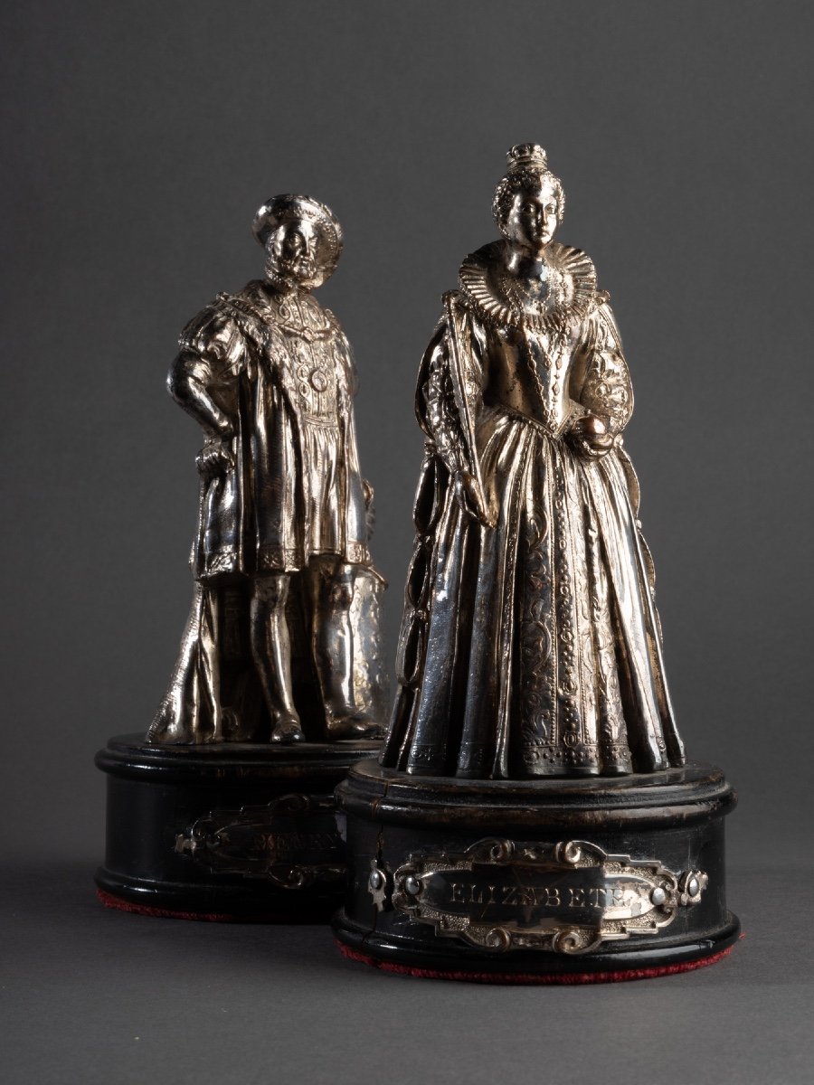Silvered Bronze Sculptures, 19th Century-photo-3