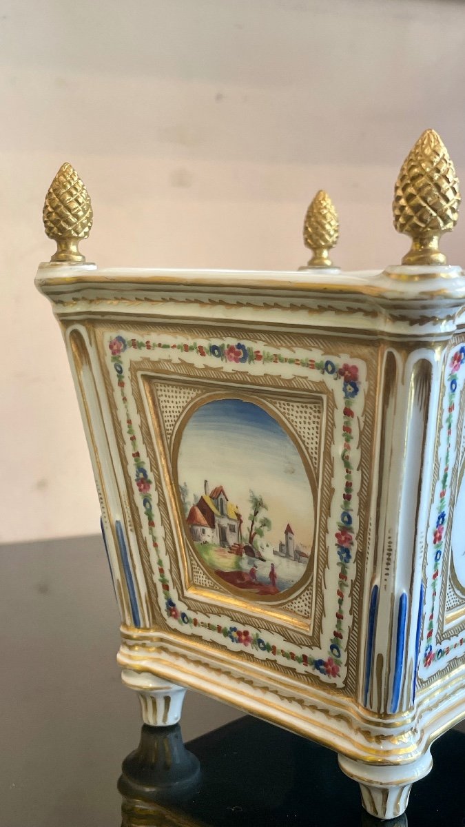 Porcelain Flower Box, Bordeaux Verneuilh Factory, 18th Century-photo-3