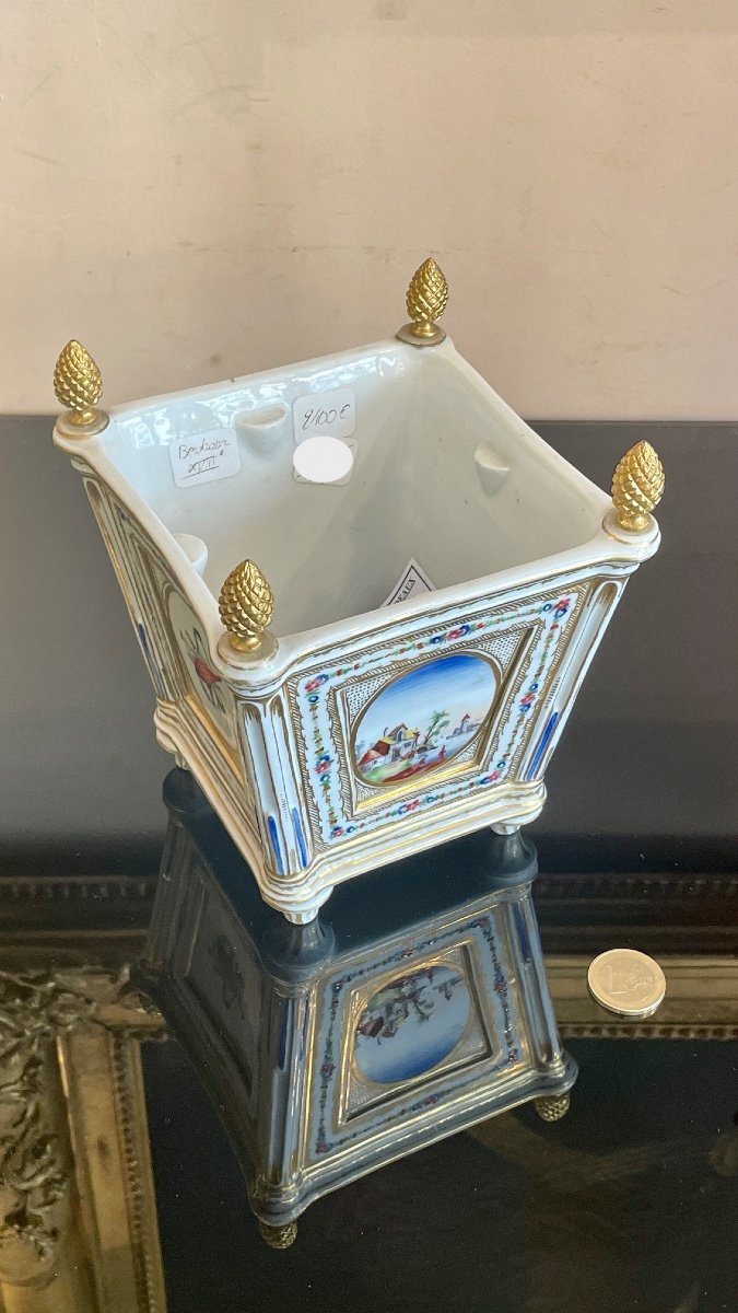 Porcelain Flower Box, Bordeaux Verneuilh Factory, 18th Century-photo-5