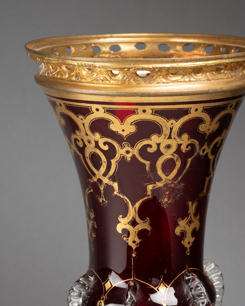 Glass Mounted In Goldsmithery, 19th Century-photo-2