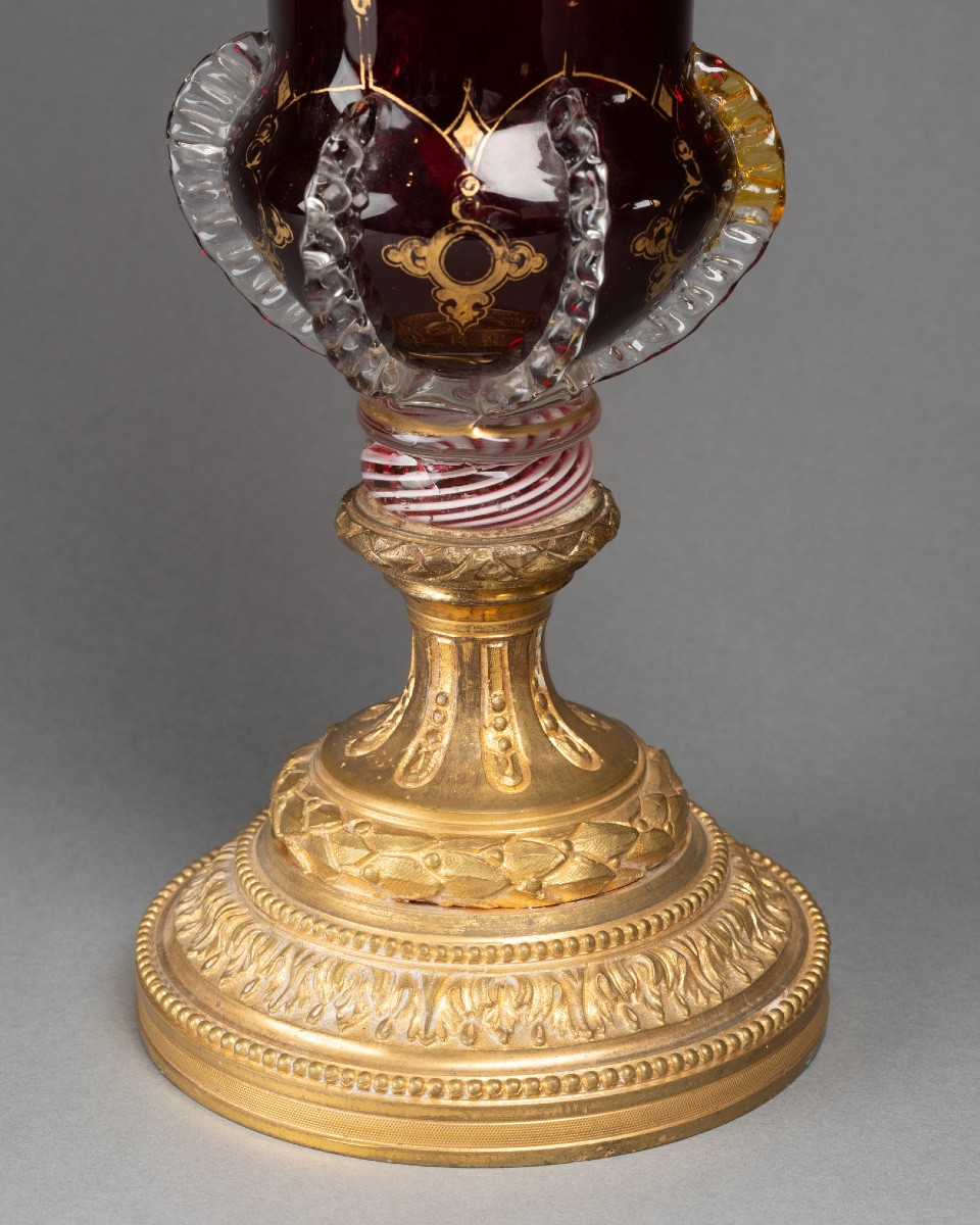 Glass Mounted In Goldsmithery, 19th Century-photo-3