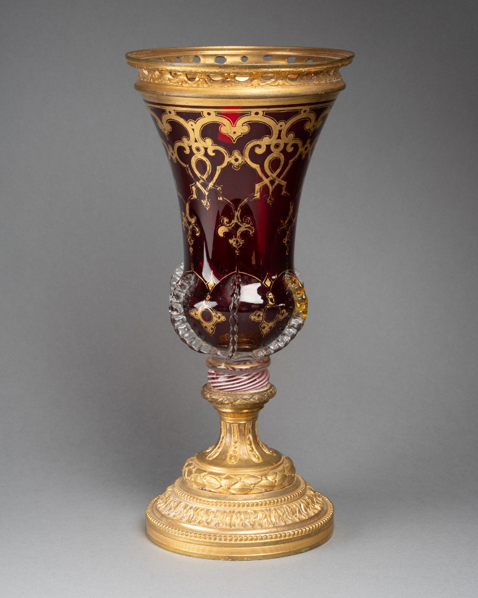 Glass Mounted In Goldsmithery, 19th Century-photo-4