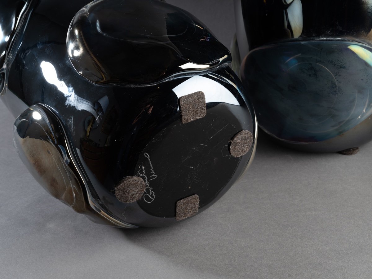 Two Sergio Costantini Vases, Murano, 1980s-photo-1