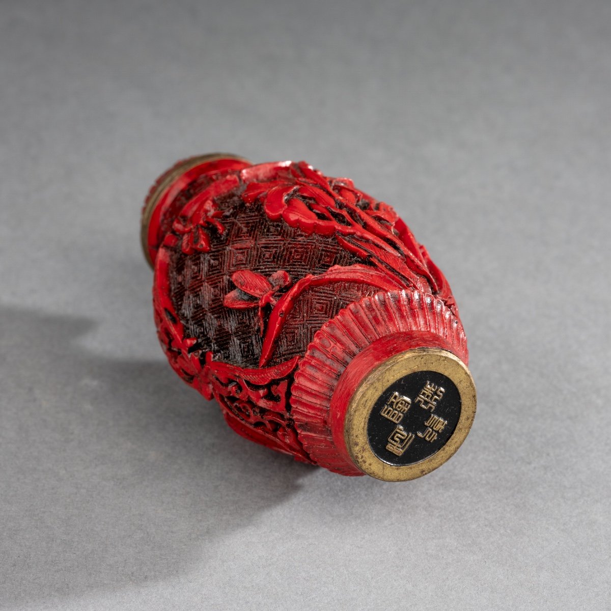 Cinnabar Lacquer Snuffbox, 19th Century-photo-2