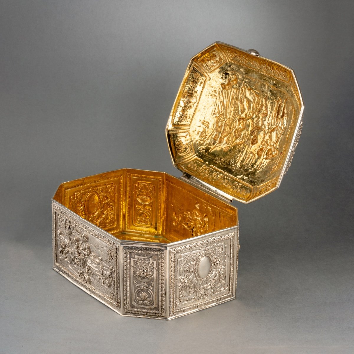 Solid Silver And Vermeil Box, Germany, Late 19th Century-photo-2