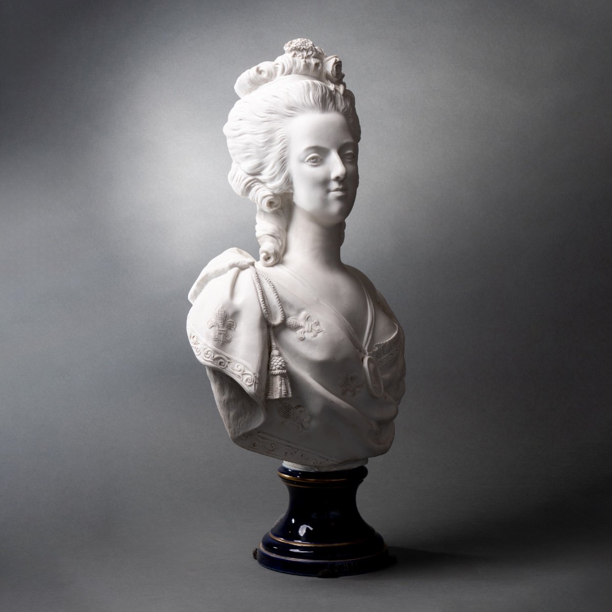 Bust Of Marie-antoinette, Biscuit De Sèvres, 19th/20th Century-photo-3
