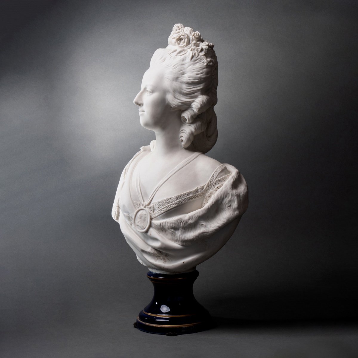 Bust Of Marie-antoinette, Biscuit De Sèvres, 19th/20th Century-photo-4