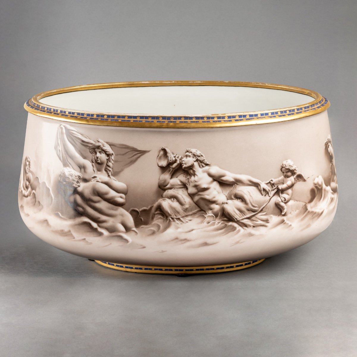 Porcelain Dish Painted With Grisailles, Signed A. Peignot, 1868-photo-4