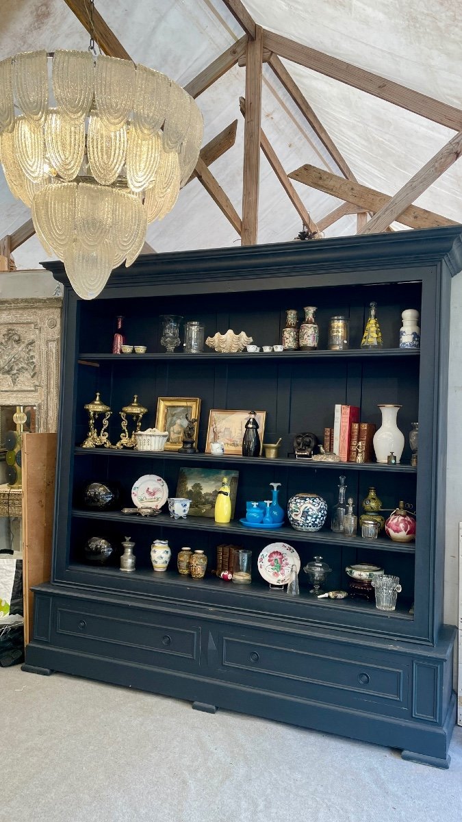 Bibliothèque En Bois Peint, Début XXe Siècle 