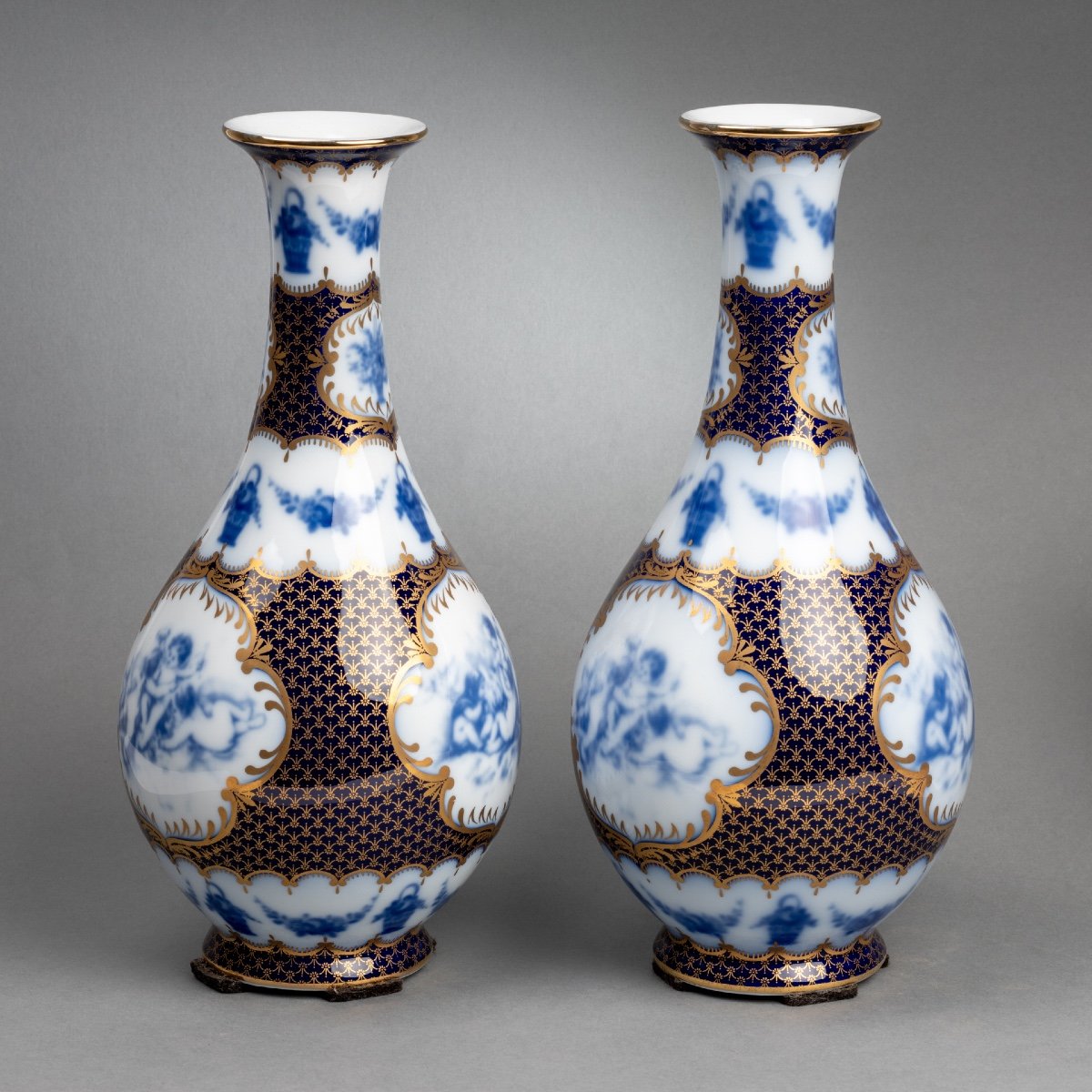 Paire De Vases En Porcelaine De Sèvres, XIXe Siècle -photo-3