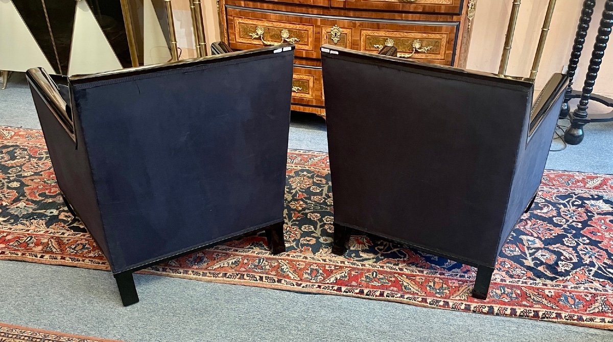 Pair Of Lacquered Armchairs From The Art Deco Period-photo-2