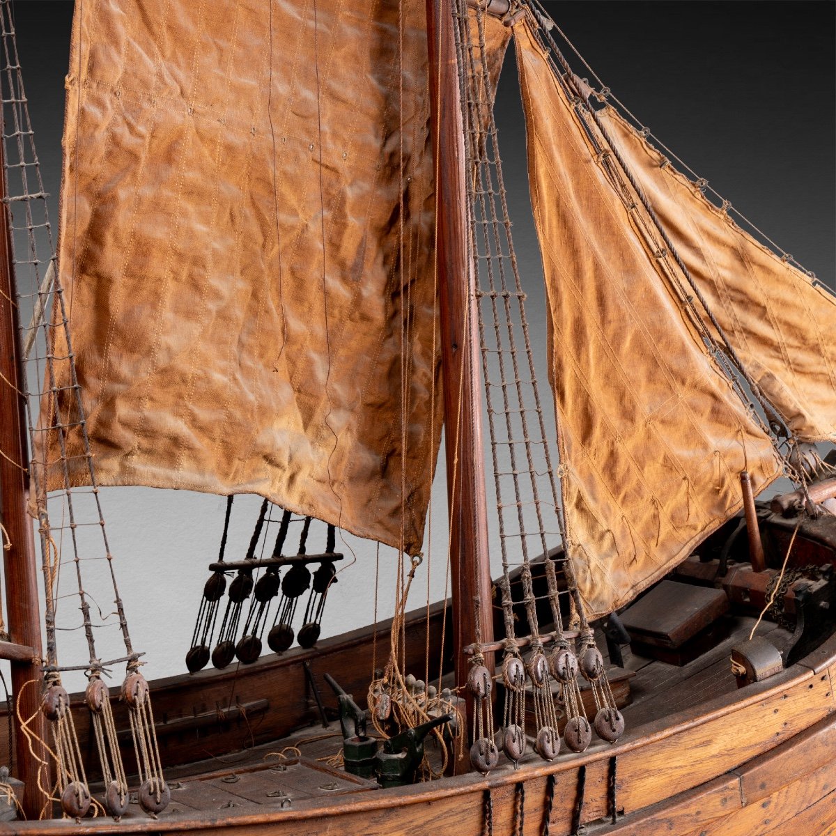 Model Of A Dutch Boat, 19th Century-photo-3
