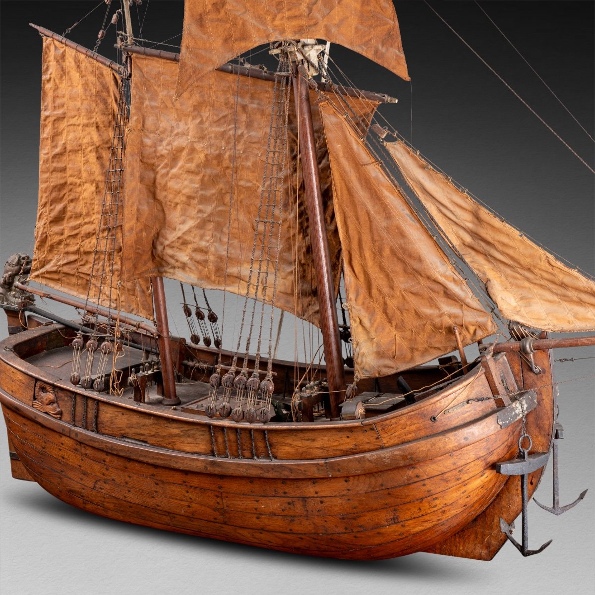 Model Of A Dutch Boat, 19th Century-photo-4