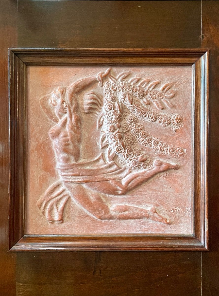 Art Deco Sideboard With The Allegory Of The Four Seasons, 20th Century-photo-5