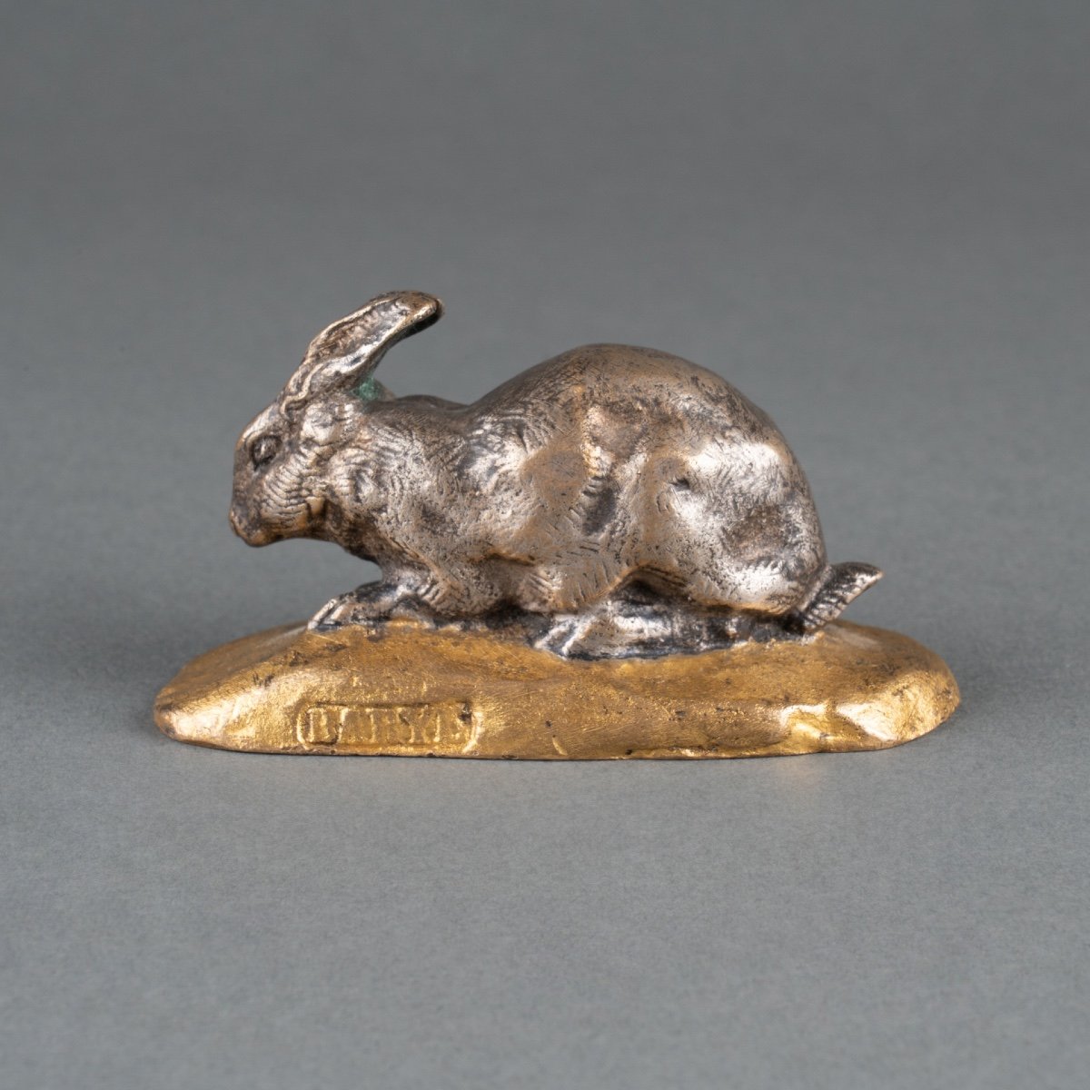 Petit Bronze Lièvre, D’après Antoine-louis Barye (1795 - 1875)-photo-2