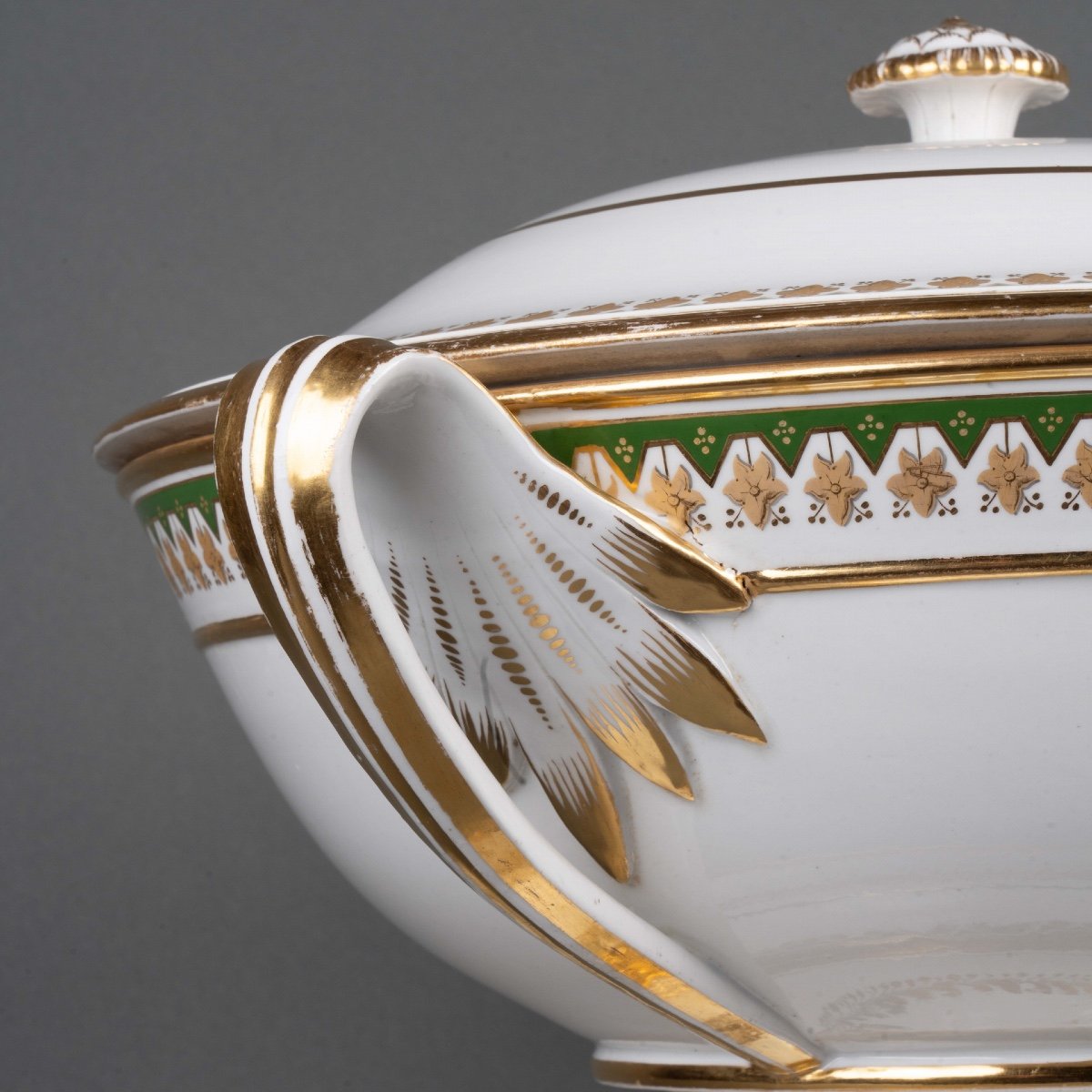 Soupière En Porcelaine D’époque Empire -photo-2