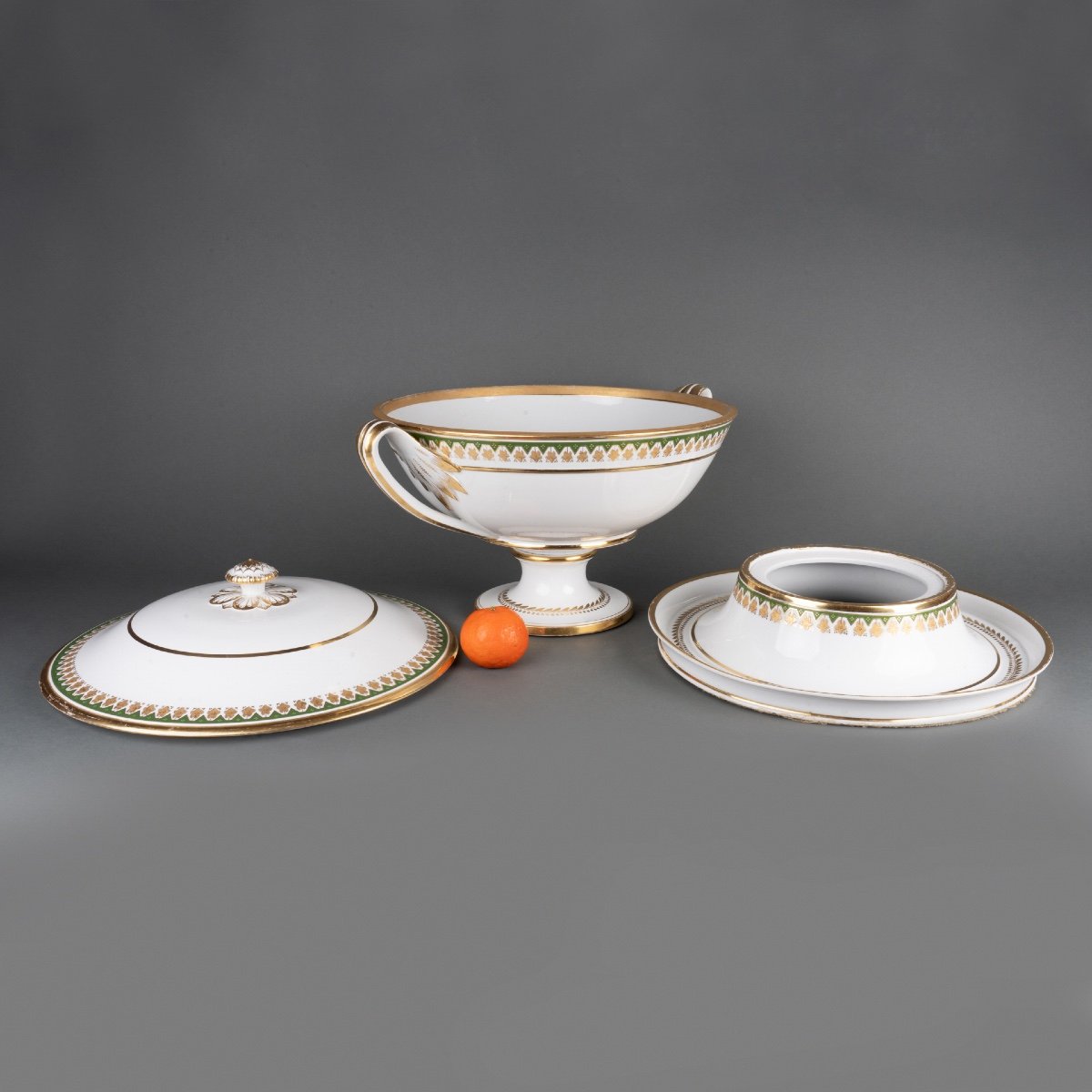 Soupière En Porcelaine D’époque Empire -photo-4