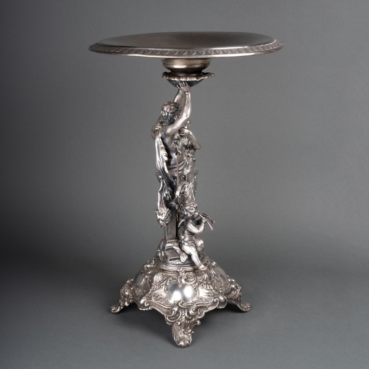 Metal And/or Silvered Bronze Display, 19th Century-photo-2
