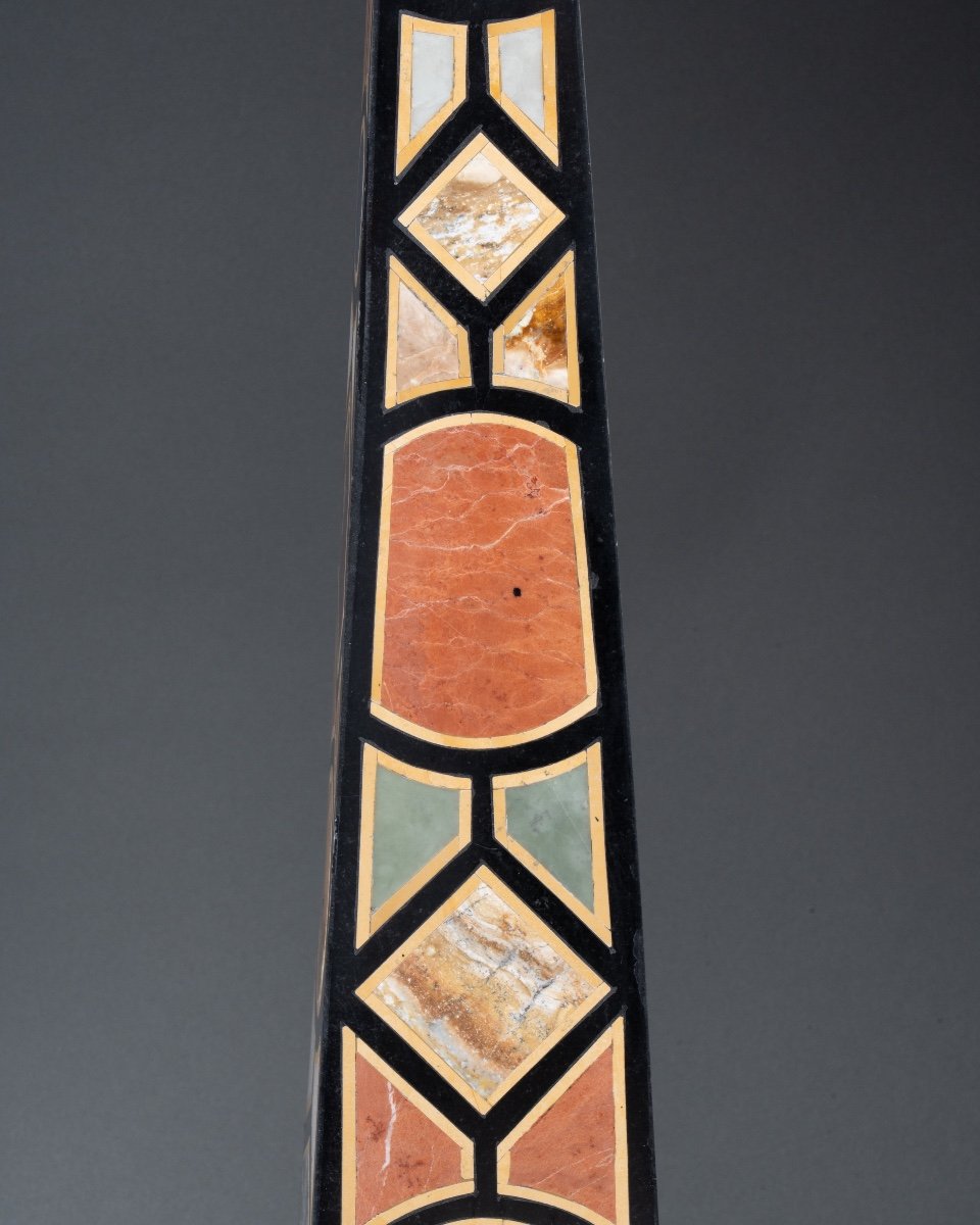 Pair Of Hard Stone Obelisks, 19th Century-photo-4