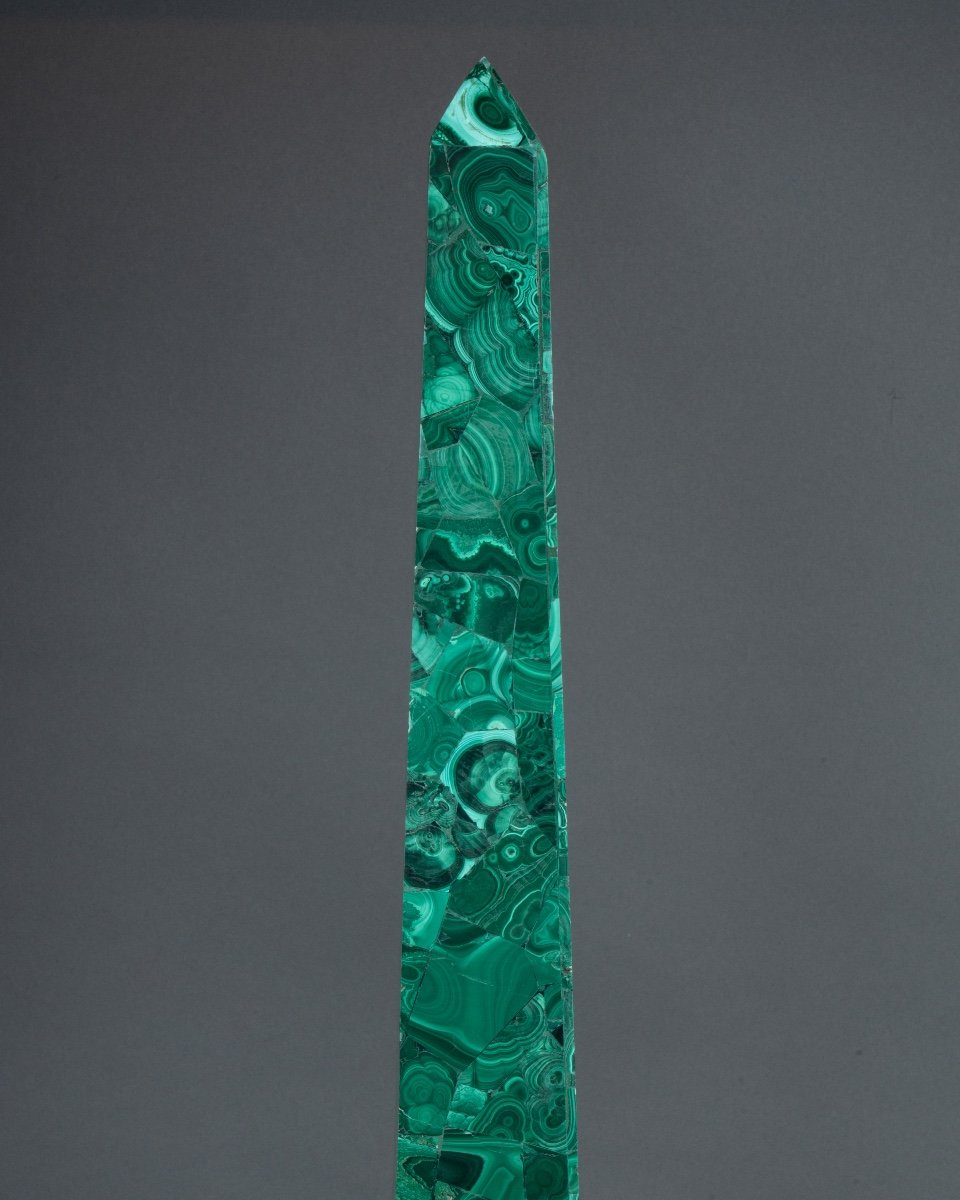 Pair Of Malachite Obelisks, 19th Century-photo-6
