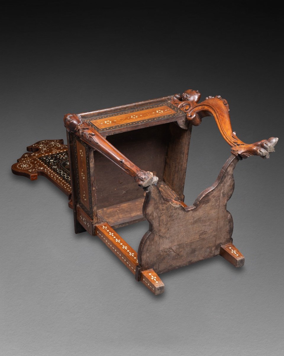 Pair Of Neo-byzantine Inlaid Chairs, 19th Century-photo-3