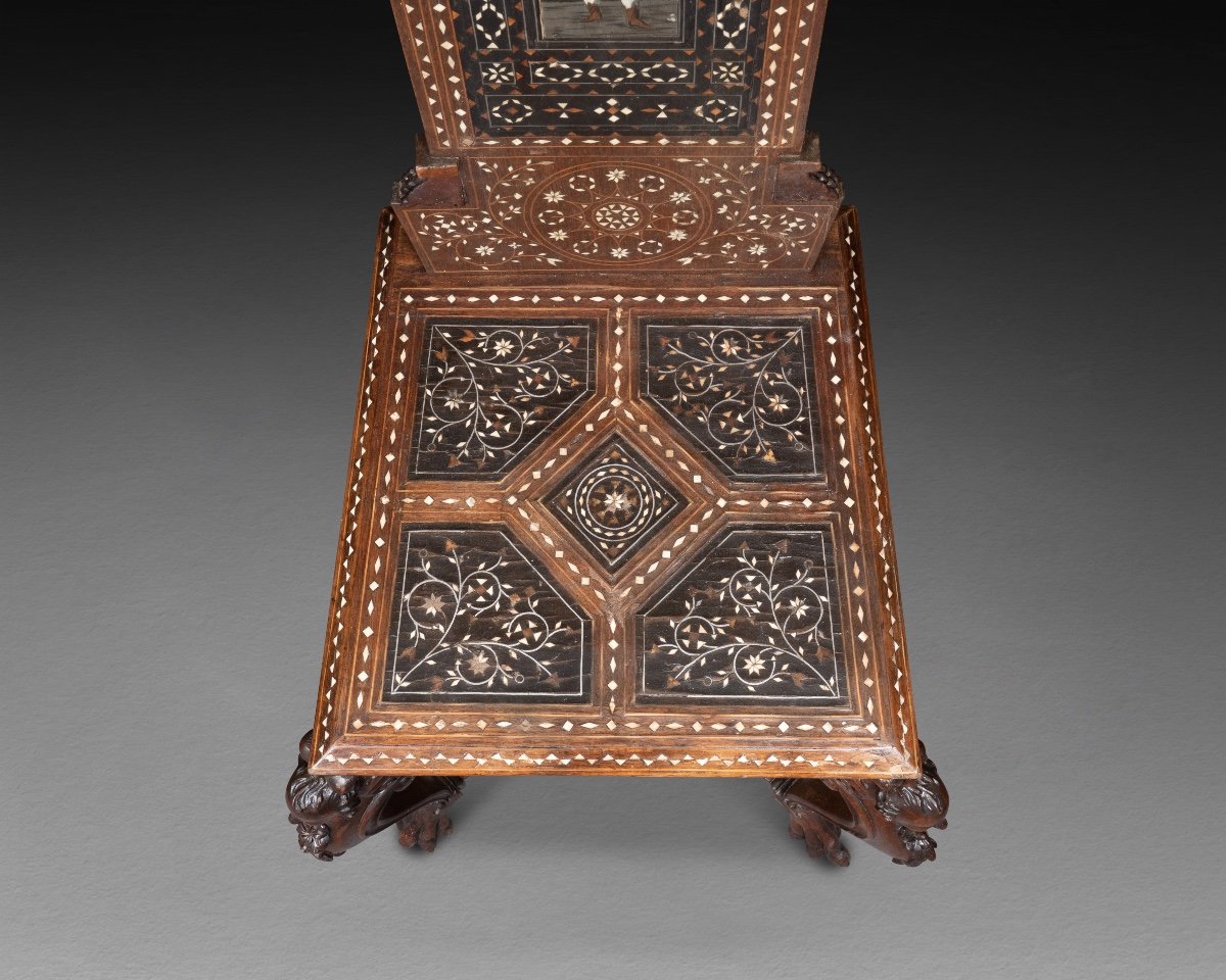 Pair Of Neo-byzantine Inlaid Chairs, 19th Century-photo-8