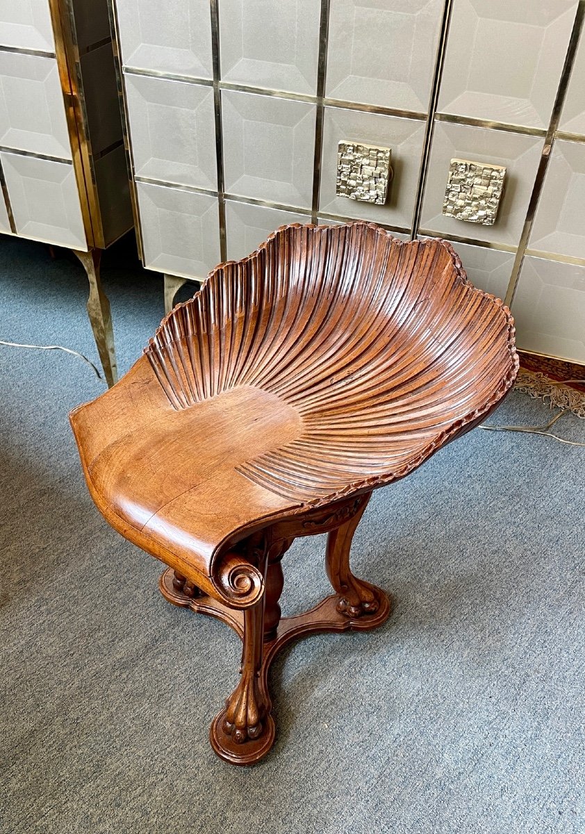 Siège De Musicien à Forme De Coquille, XIXe Siècle -photo-4